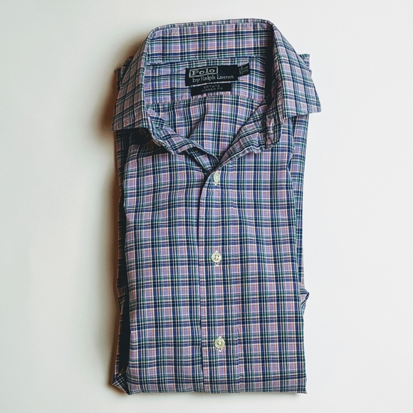 Polo Ralph Lauren button up shirt purple plaid Med - Picture 3 of 5